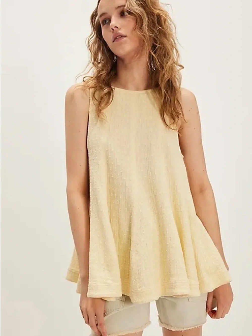 Nwot Free People Textured Swing Tank Top in rust